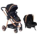 ست کالسکه و کریر فیکشن مدل Lugano رزگلد مشکی