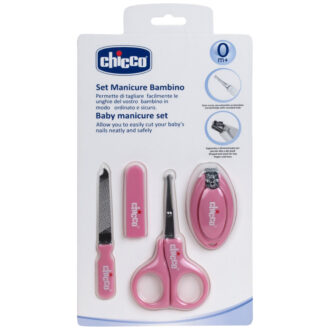 ست قیچی و ناخن گیر چیکو مدل مجموعه 3 عددی صورتی