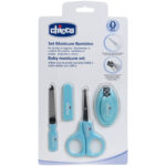 ست قیچی و ناخن گیر چیکو مدل مجموعه 3 عددی آبی