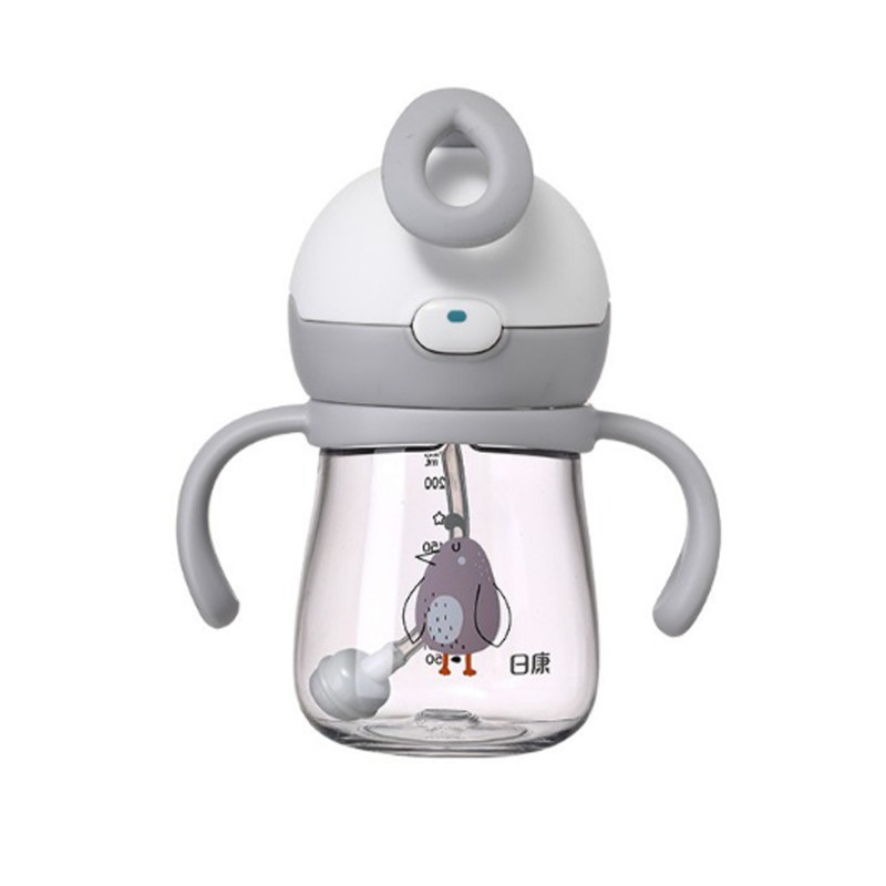 لیوان آبمیوه خوری نی دار رووکو مدل Rk1028.1 حجم 220 میلی لیتر طوسی