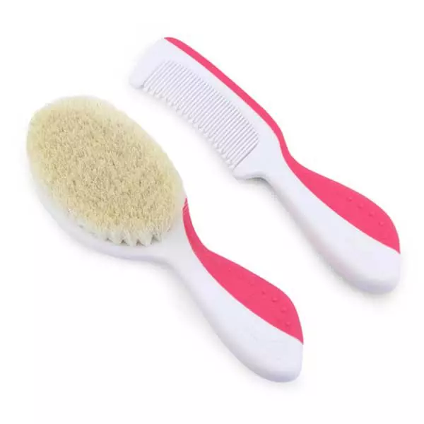 شانه و برس نوویتا Nuvita الیاف طبیعی صورتی