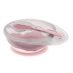 ظرف غذا چسبان با قاشق کیکابو kikkaboo صورتی