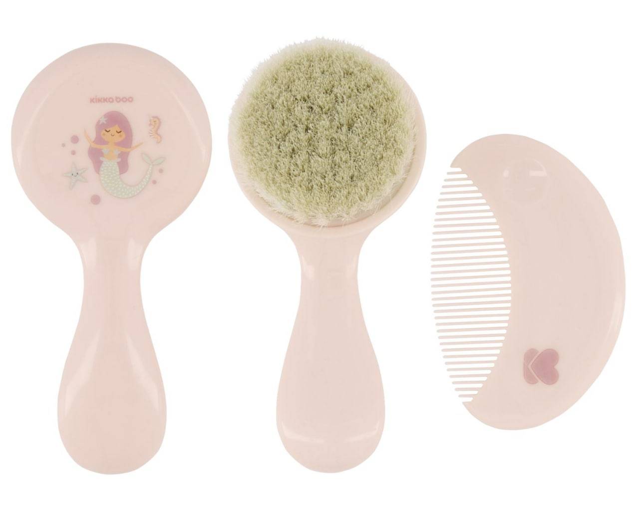 شانه و برس الیاف طبیعی کیکابو kikkaboo صورتی