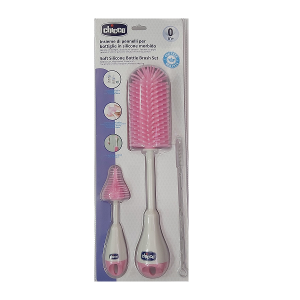 شیشه شور سیلیکونی همراه نی شور چیکو Chicco صورتی