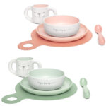 ست غذاخوری پنج تکه طرح گربه سواوینکس Suavinex