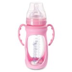 شیشه شیر پیرکس ۲۷۰ میل (۳۶۰ درجه) بی بی سیل babisil صورتی