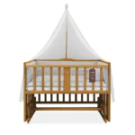 تخت کنار مادر چوبی سلیکا وود Solika wood مدل ساینا 90رنگ تیک با سرویس خواب طوسی