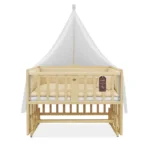 تخت کنار مادر چوبی سلیکا وود Solika wood مدل ساینا 90رنگ چوب با سرویس خواب کرم