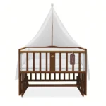 تخت کنار مادر چوبی سلیکا وود Solika wood مدل ساینا 90رنگ فندقی با سرویس خواب سفید