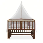 تخت کنار مادر چوبی سلیکا وود Solika wood مدل ساینا 90رنگ فندقی با سرویس خواب طوسی