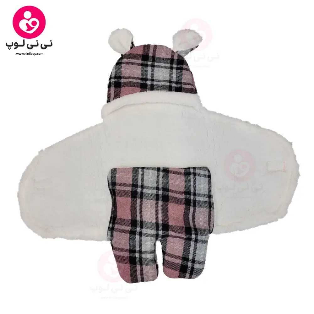 قنداق فرنگی پیچازی از برند momiland مدل باربری صورتی