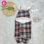 قنداق فرنگی پیچازی از برند momiland مدل باربری صورتی