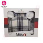 قنداق فرنگی پیچازی از برند momiland مدل باربری سفید مشکی