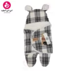 قنداق فرنگی پیچازی از برند momiland مدل باربری سفید مشکی