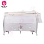 تخت و پارک کودک کیکابو مدل Dreamy Bear 2 levels (دریمی بر) کرم