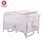 تخت و پارک کودک کیکابو مدل Dreamy Bear 2 levels (دریمی بر) کرم