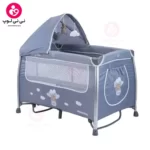 تخت و پارک کودک کیکابو مدل Dreamy Bear 2 levels (دریمی بر) سرمه ای