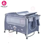 تخت و پارک کودک کیکابو مدل Dreamy Bear 2 levels (دریمی بر) سرمه ای