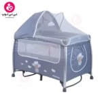 تخت و پارک کودک کیکابو مدل Dreamy Bear 2 levels (دریمی بر) سرمه ای