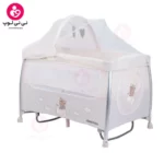 تخت و پارک کودک کیکابو مدل Dreamy Bear 2 levels (دریمی بر) کرم