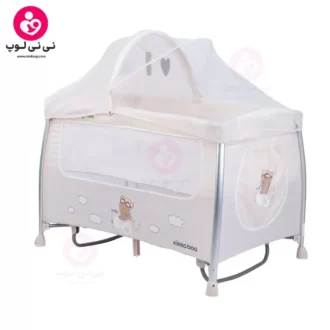 تخت و پارک کودک کیکابو مدل Dreamy Bear 2 levels (دریمی بر) کرم