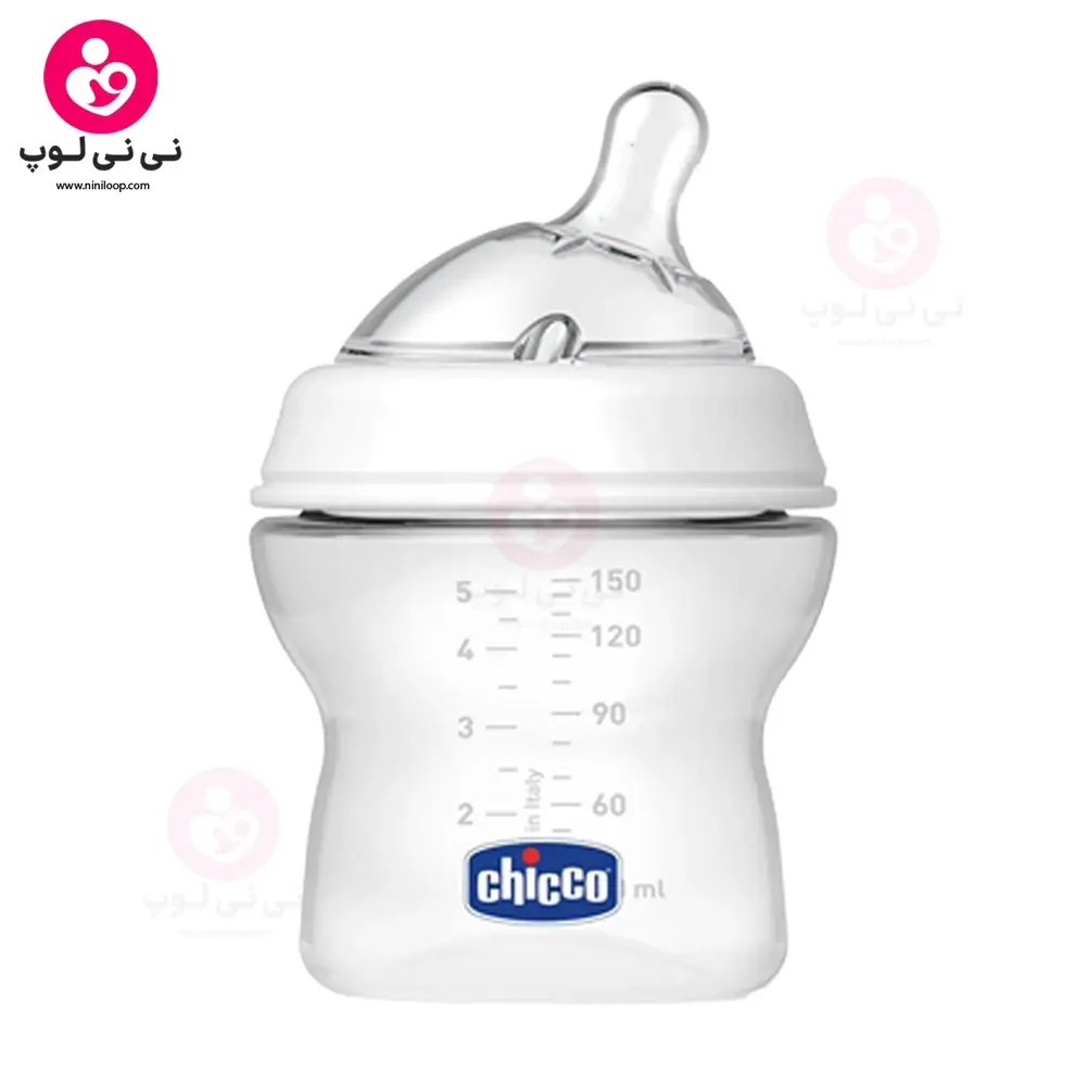 شیشه شیر نچرال 150 میل 0+ ماه چیکو Chicco رنگ سفید