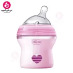 شیشه شیر نچرال 150 میل 0+ ماه چیکو Chicco رنگ صورتی