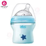 شیشه شیر نچرال 150 میل 0+ ماه چیکو Chicco رنگ آبی