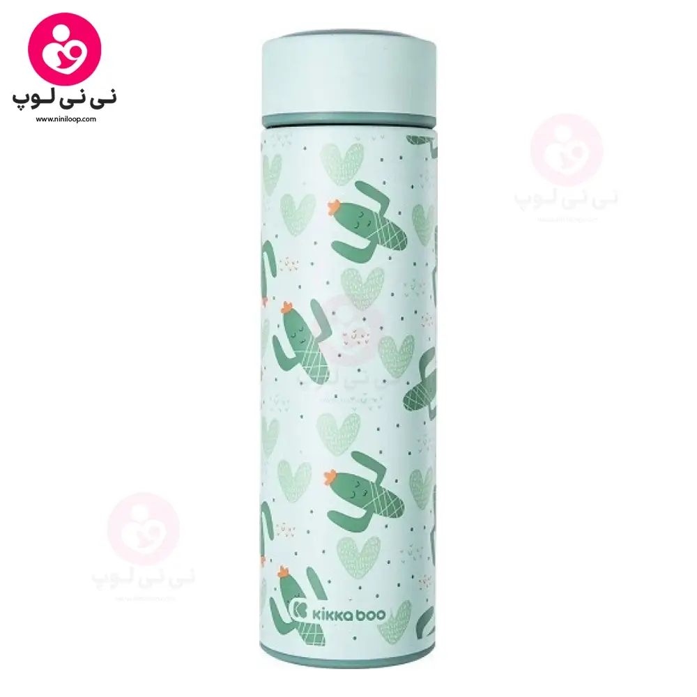 فلاسک آب 500 ميل فلامینگو كيكابو Kikkaboo طرح کاکتوس رنگ سبز