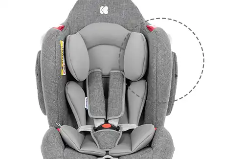 ویژگی صندلی ماشین کودک کیکابو Kikkaboo مدل O'Right رنگ طوسی تیره