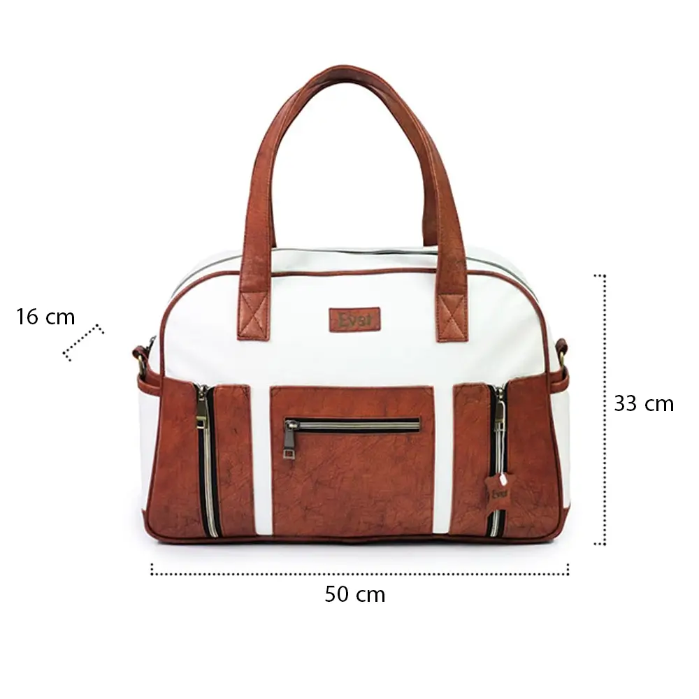 ابعاد ساک لوازم نوزاد اوت evet مدل وینا رنگ قهوه‌ای سفید
