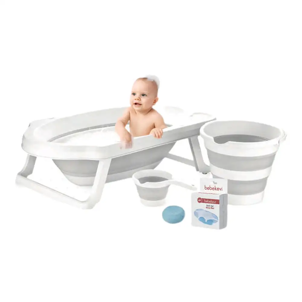 ست 5 تکه وان حمام کودک bebekevi طوسی