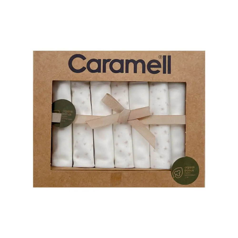 دستمال دست و صورت نوزاد کارامل Caramell بسته 7 عددی
