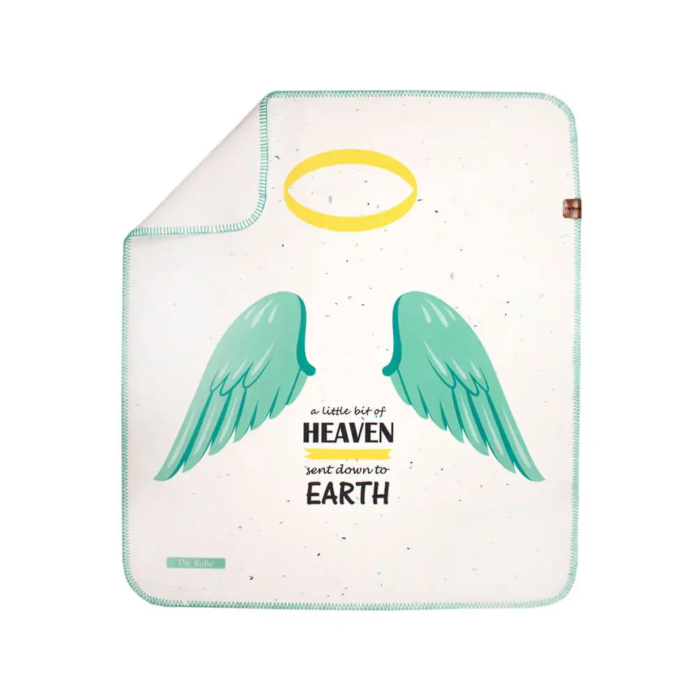 زیرانداز تعویض ضد آب دی روحه Die Ruhe طرح بال فرشته رنگ سبزآبی