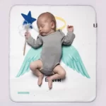 زیرانداز تعویض ضد آب دی روحه Die Ruhe طرح بال فرشته رنگ سبزآبی