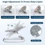 تاب و گهواره برقی کیدیلو Kidilo مدل Deluxe 4in1 رنگ طوسی