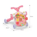 واکر کودک موزیکال 5 کاره هانگر Huanger مدل 5in1 رنگ صورتی