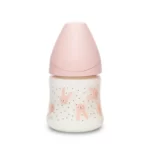 شیشه شیر سری گرد 150 میل سواوینکس Suavinex طرح خرگوش رنگ صورتی