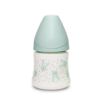 شیشه شیر سری گرد 150 میل سواوینکس Suavinex طرح خرگوش رنگ سبز