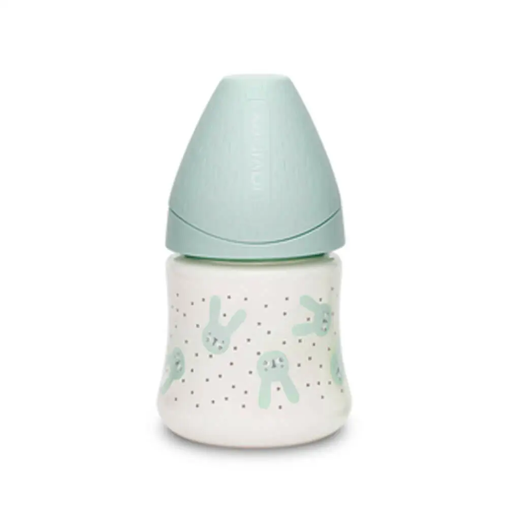 شیشه شیر سری گرد 150 میل سواوینکس Suavinex طرح خرگوش رنگ سبز