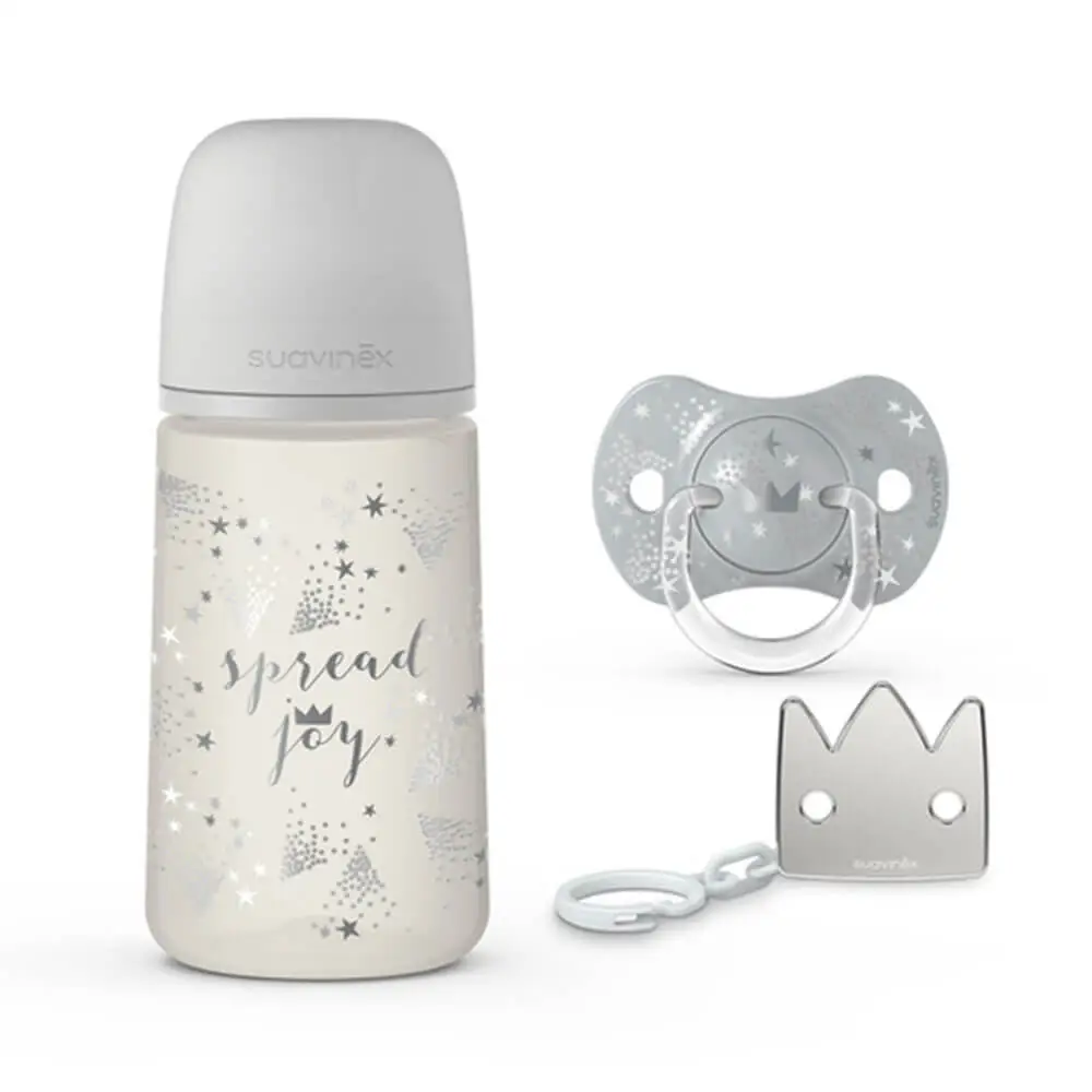 ست آغازین شیشه شیر و پستانک سواوینکس Suavinex طرح شادی