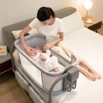 گهواره و تخت کنار مادر برقی هیپ Hipp مدل 3in1 رنگ طوسی