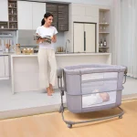 گهواره و تخت کنار مادر برقی هیپ Hipp مدل 3in1 رنگ طوسی