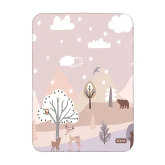 زیرانداز تعویض ضد آب سلیکاوود solika wood طرح جنگل صورتی