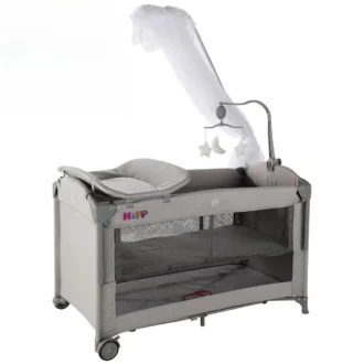 تخت و پارک نوزاد هیپ Hipp مدل T702L رنگ طوسی