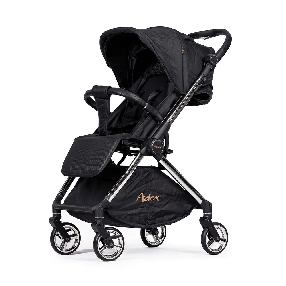 کالسکه رو به مادر شو ادکس Adex با چرخ اتوماتیک رنگ نقره‌ای