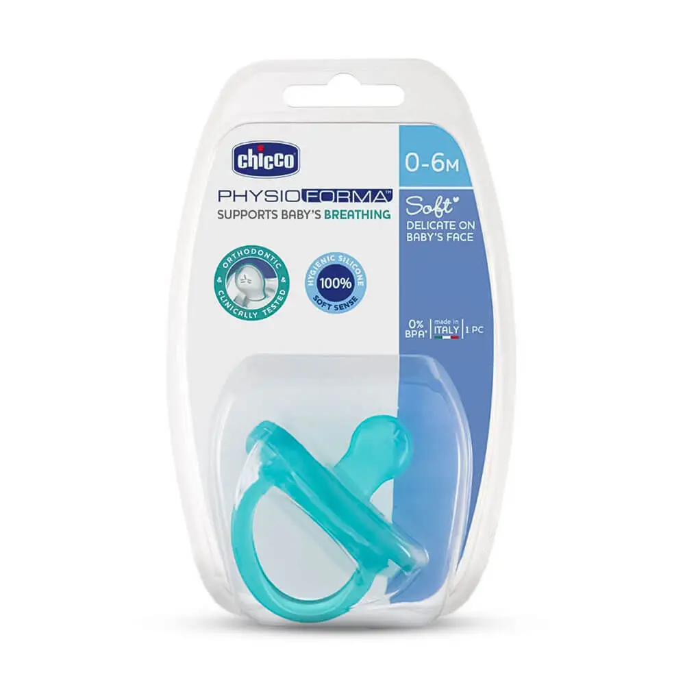 پستانک ارتودنسی سیلیکونی 0 تا 6 ماه چیکو Chicco رنگ آبی