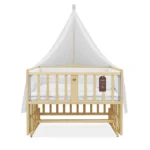 تخت کنار مادر چوبی سلیکا وود Solika wood مدل ساینا 105 رنگ چوب با سرویس خواب سفید