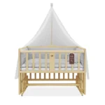 تخت کنار مادر چوبی سلیکا وود Solika wood مدل ساینا 105 رنگ چوب با سرویس خواب طوسی