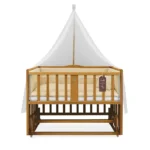 تخت کنار مادر چوبی سلیکا وود Solika wood مدل ساینا 120 رنگ تیک با سرویس خواب کرم